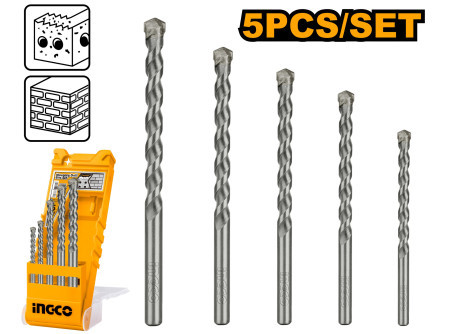 INGCO Kőzetfúró készlet 5 részes 4-10 mm hengeres